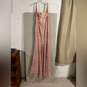 JOVANI Size 12 PINK GLITTERY OPEN BACK PROM DRESS